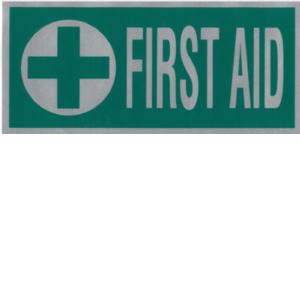 FIRST AID Green Cross Reflective back badge